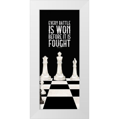 Rather be Playing Chess panel I-Every Battle White Modern Wood Framed Art Print by Reed, Tara