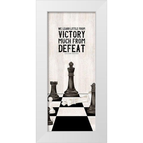 Rather be Playing Chess panel II-Learn More White Modern Wood Framed Art Print by Reed, Tara