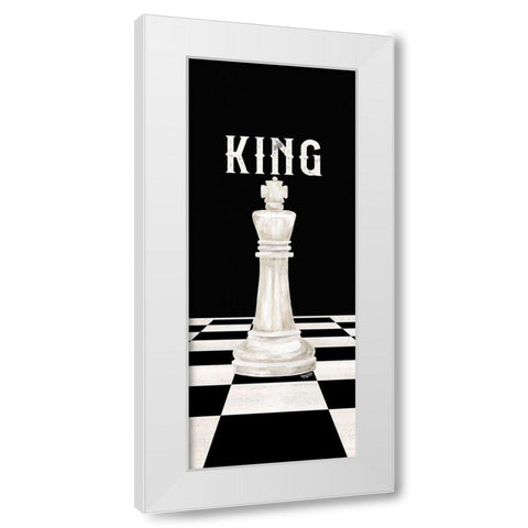 Rather be Playing Chess Pieces white panel V-King White Modern Wood Framed Art Print by Reed, Tara