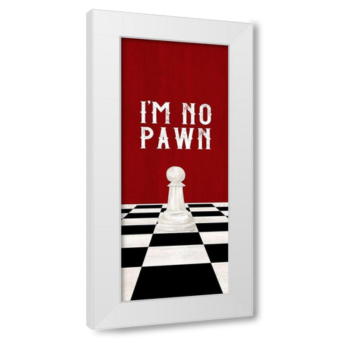 Rather be Playing Chess red panel III-No Pawn White Modern Wood Framed Art Print by Reed, Tara