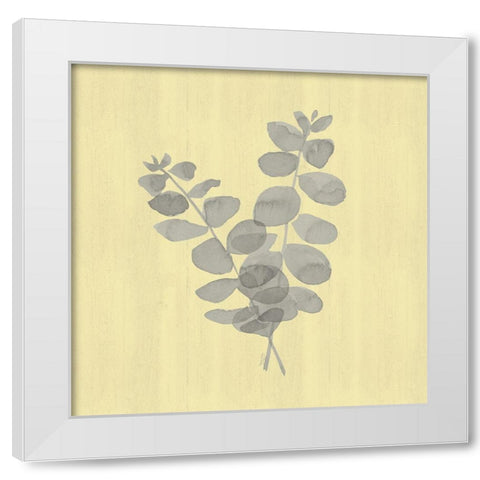Natural Inspiration Eucalyptus gray And yellow I White Modern Wood Framed Art Print by Reed, Tara