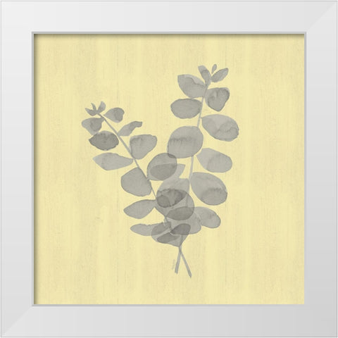 Natural Inspiration Eucalyptus gray And yellow I White Modern Wood Framed Art Print by Reed, Tara
