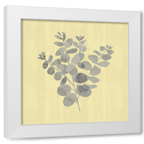 Natural Inspiration Eucalyptus gray And yellow II White Modern Wood Framed Art Print by Reed, Tara