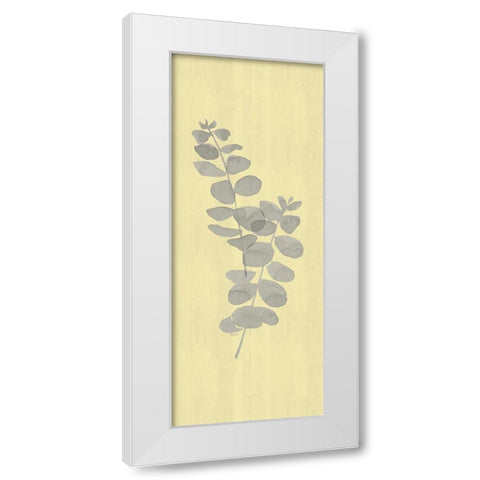 Natural Inspiration Eucalyptus vertical gray And yellow II White Modern Wood Framed Art Print by Reed, Tara