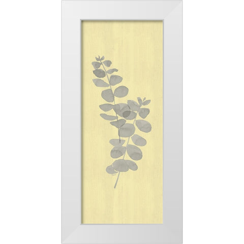 Natural Inspiration Eucalyptus vertical gray And yellow II White Modern Wood Framed Art Print by Reed, Tara