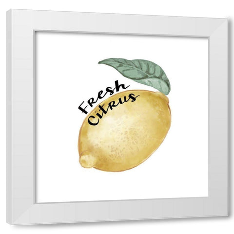 Citrus Limon sentiment I White Modern Wood Framed Art Print by Bannarot
