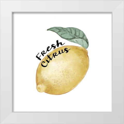 Citrus Limon sentiment I White Modern Wood Framed Art Print by Bannarot
