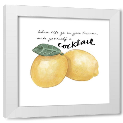 Citrus Limon sentiment III White Modern Wood Framed Art Print by Bannarot
