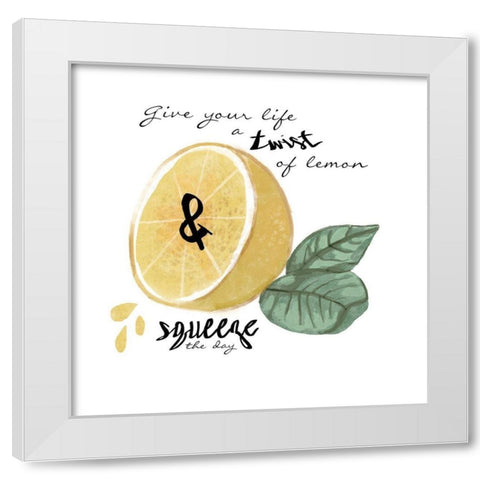 Citrus Limon sentiment IV White Modern Wood Framed Art Print by Bannarot