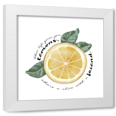Citrus Limon sentiment V White Modern Wood Framed Art Print by Bannarot