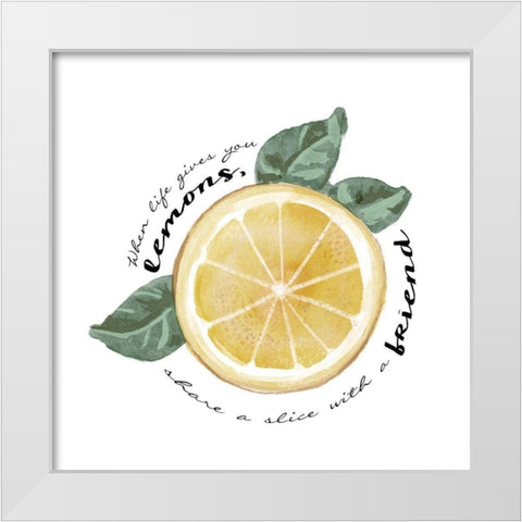Citrus Limon sentiment V White Modern Wood Framed Art Print by Bannarot