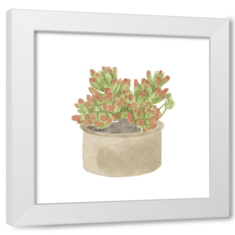 Simple Succulent I White Modern Wood Framed Art Print by Bannarot