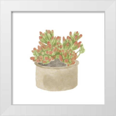 Simple Succulent I White Modern Wood Framed Art Print by Bannarot