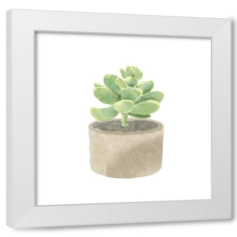 Simple Succulent II White Modern Wood Framed Art Print by Bannarot