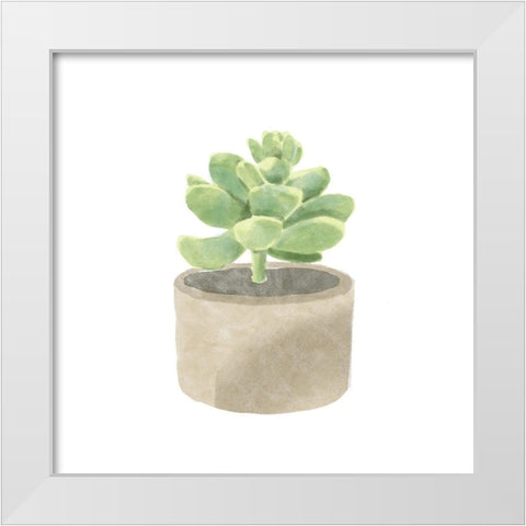 Simple Succulent II White Modern Wood Framed Art Print by Bannarot