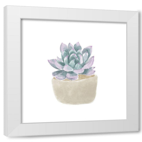 Simple Succulent IV White Modern Wood Framed Art Print by Bannarot