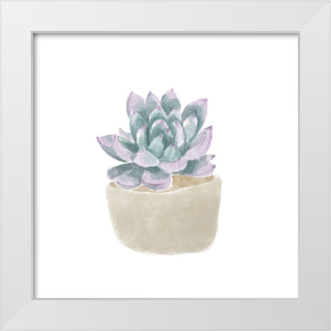 Simple Succulent IV White Modern Wood Framed Art Print by Bannarot