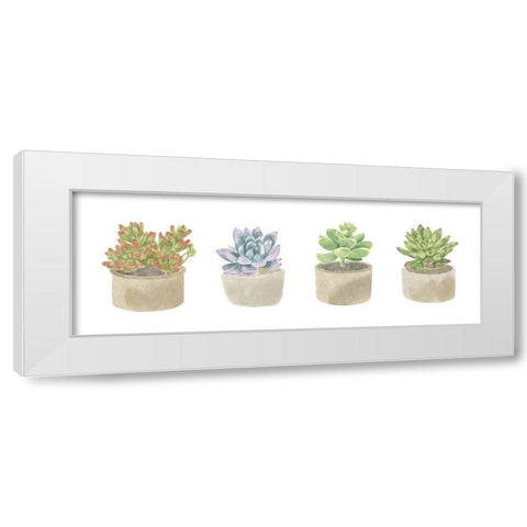 Simple Succulent panel White Modern Wood Framed Art Print by Bannarot