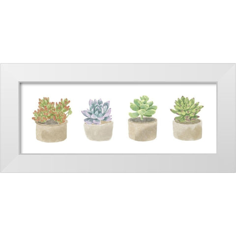 Simple Succulent panel White Modern Wood Framed Art Print by Bannarot
