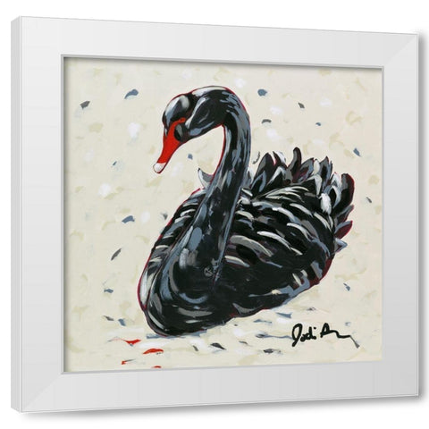 Black Swan White Modern Wood Framed Art Print by Augustine, Jodi