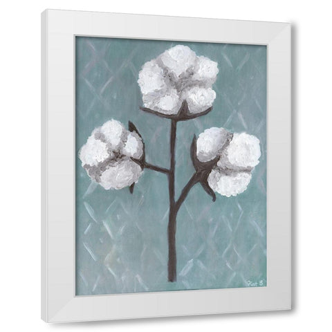 Cotton Stalks II White Modern Wood Framed Art Print by Bryan, Kathleen