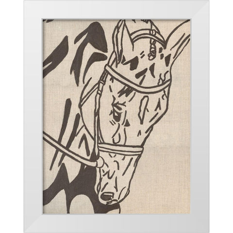 Farm Sketch Horse White Modern Wood Framed Art Print by Bryan, Kathleen