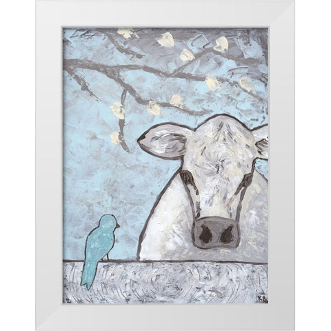 Farm Sketch Cow pen White Modern Wood Framed Art Print by Bryan, Kathleen