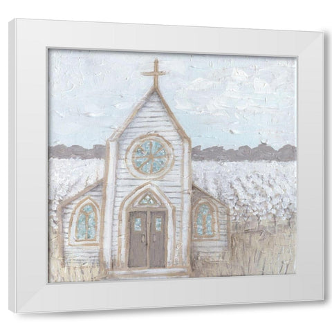 Farm Sketch Church White Modern Wood Framed Art Print by Bryan, Kathleen
