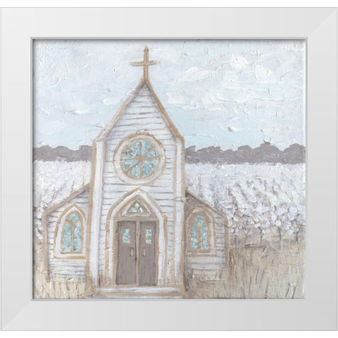 Farm Sketch Church White Modern Wood Framed Art Print by Bryan, Kathleen