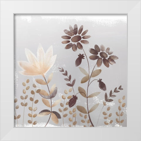 Soft Nature cream I White Modern Wood Framed Art Print by Northern Lights