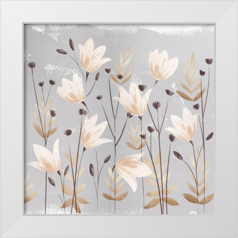 Soft Nature cream III White Modern Wood Framed Art Print by Northern Lights