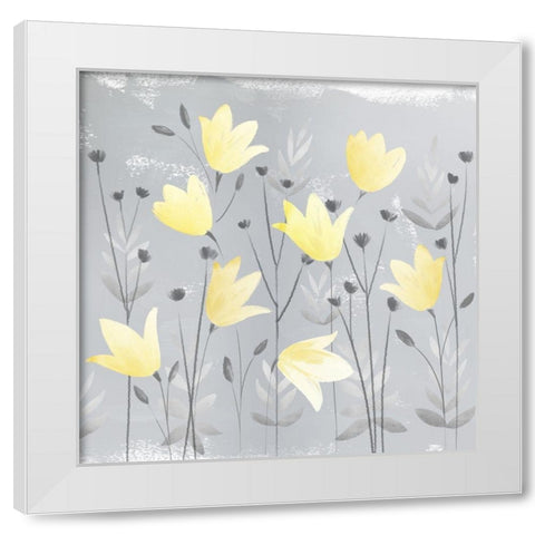 Soft Nature yellow And grey III White Modern Wood Framed Art Print by Northern Lights
