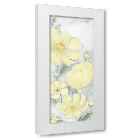 Peaceful Repose gray And yellow vertical I White Modern Wood Framed Art Print by Reed, Tara