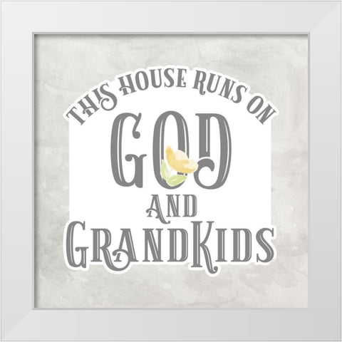 Grandparent Life gray IV-God And Grandkids White Modern Wood Framed Art Print by Reed, Tara