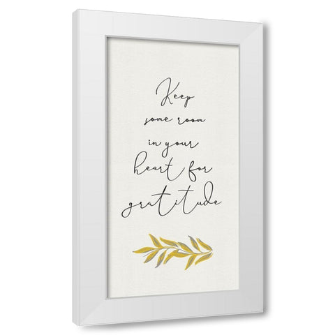 Botanical  Inspiration panel yellow gray II-Gratitude White Modern Wood Framed Art Print by HM Design