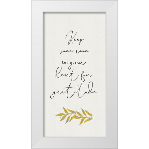 Botanical  Inspiration panel yellow gray II-Gratitude White Modern Wood Framed Art Print by HM Design