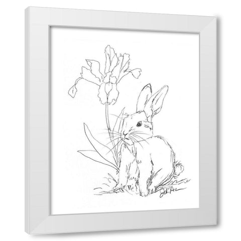 Bunny  Sketch Iris White Modern Wood Framed Art Print by Augustine, Jodi
