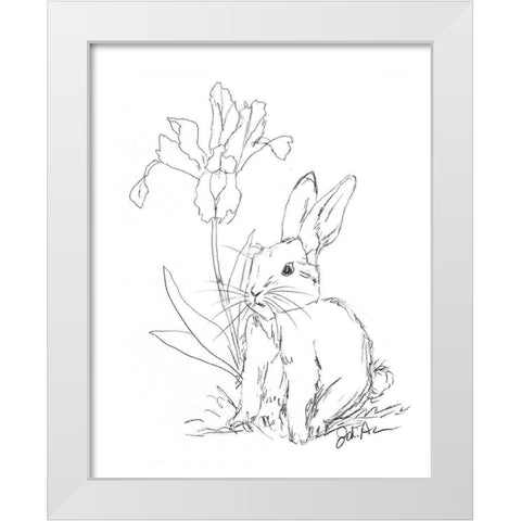 Bunny  Sketch Iris White Modern Wood Framed Art Print by Augustine, Jodi