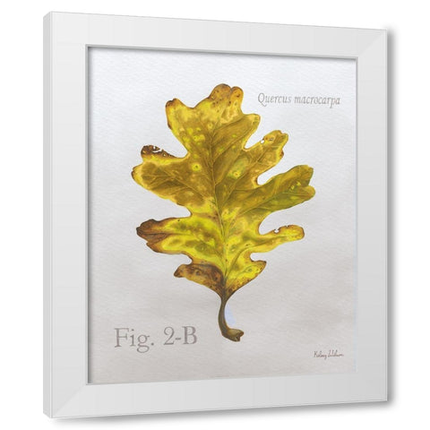 Autumn  Leaves on Gray III-Oak White Modern Wood Framed Art Print by Wilson, Kelsey