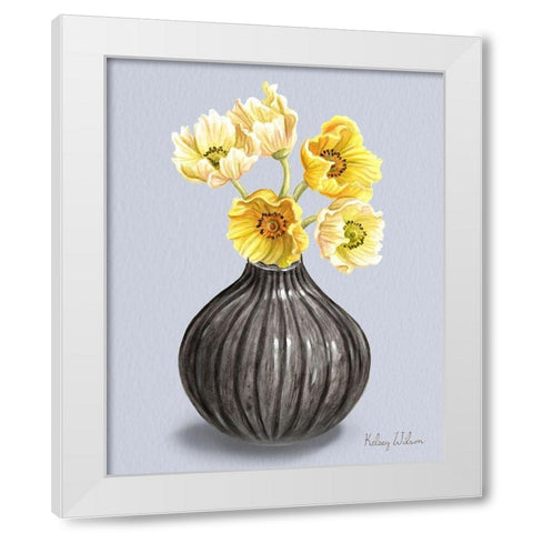 Poppies  in Vase I White Modern Wood Framed Art Print by Wilson, Kelsey