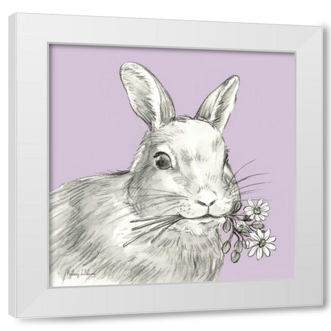 Watercolor  Pencil Farm color V-Rabbit White Modern Wood Framed Art Print by Wilson, Kelsey