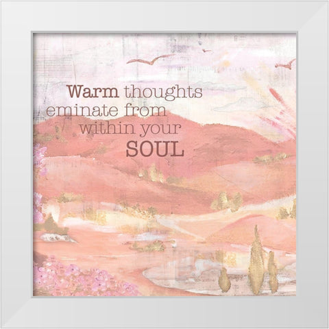 Textured  Sentiment landscape I White Modern Wood Framed Art Print by Lee C