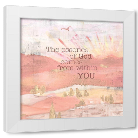 Textured  Sentiment landscape II White Modern Wood Framed Art Print by Lee C