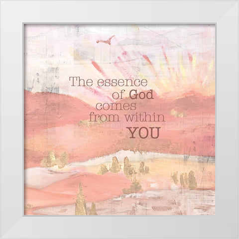 Textured  Sentiment landscape II White Modern Wood Framed Art Print by Lee C