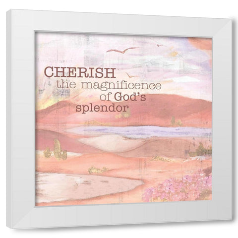 Textured  Sentiment landscape III White Modern Wood Framed Art Print by Lee C