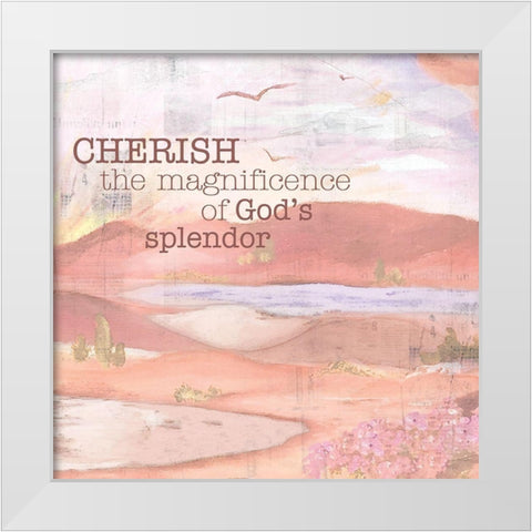 Textured  Sentiment landscape III White Modern Wood Framed Art Print by Lee C