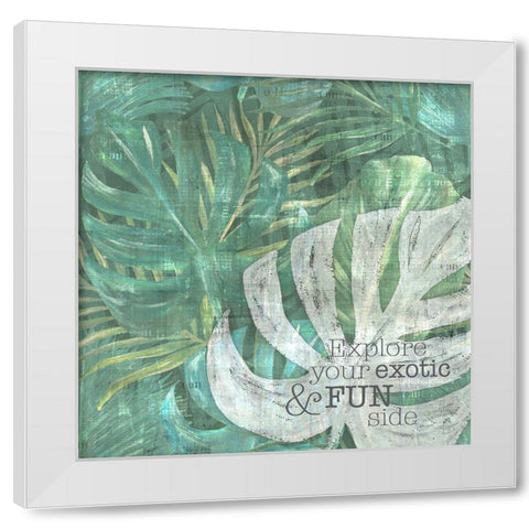 Textured  Sentiment tropic I White Modern Wood Framed Art Print by Lee C