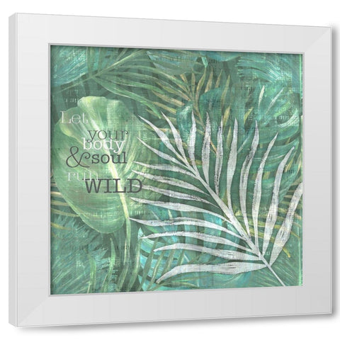 Textured  Sentiment tropic II White Modern Wood Framed Art Print by Lee C