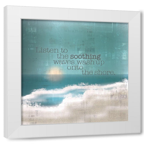 Textured  Sentiment beach I White Modern Wood Framed Art Print by Lee C