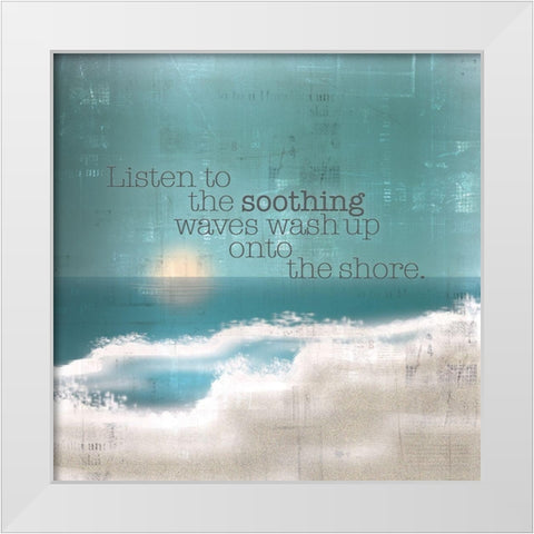 Textured  Sentiment beach I White Modern Wood Framed Art Print by Lee C
